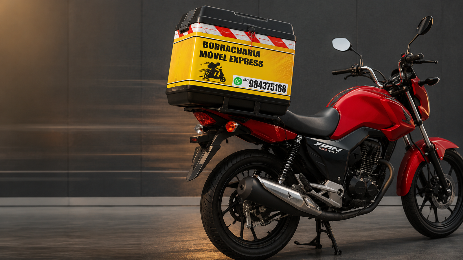 Moto da Borracharia Móvel Express em atendimento